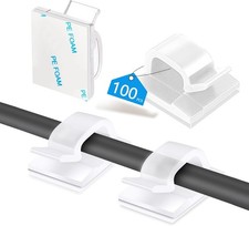 Abnii 100PCS Cable Clips, Adhesive Wire Clips Organizer Cord Clips Management, C picture