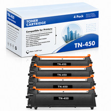 4-PK TN450 Toner Cartridge Replacement for  Toner Black HL-2135W/2270DW picture