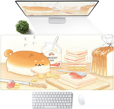Cute Desk Mat Anime Cartoon Desk Pad Mouse Pad Kawaii Large Yellow Shiba Inu Gam picture