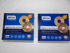 Ativa LightScribe DVD+R Recordable Media w/ Jewel Cases 4.7GB 120 Min. Lot of  2 picture