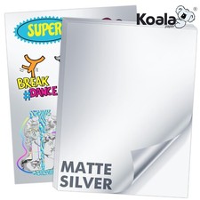 Koala Printable Vinyl Sticker Paper Inkjet Printer Matt Silver Waterproof 8.5x11 picture