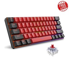 Snpurdiri 60% Wired Mechanical Keyboard Black Red/Red Switch picture