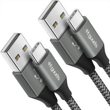 Long USB C Cable [12ft, 2-Pack], etguuds Fast Charging A to 12ft, Gray  picture