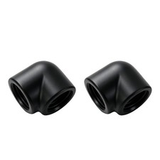2 Pack G1/4 90 Degree Elbow Dual Female Thread Adapter for PC Water Cooling picture
