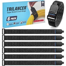 Trilancer Elastic Cinch Straps with Anti-Slip Strips, 18'' x 1.5'' (6 Pack) picture