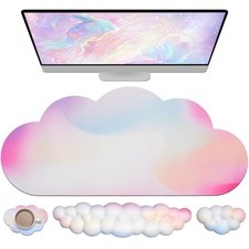 Best JIKIOU Ergonomic Keyboard Wrist Rest &Large Mouse Pad&Mouse & Cup Pad Cute picture