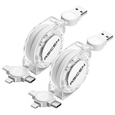 3 in 1 Retractable Multi Charging Cable, 2Pack Multi Fast Charging Cord picture