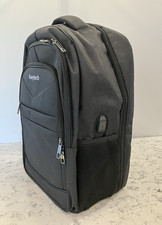 Computer Backpack Black Travel Business School Laptop Bag W/ USB Charging Port picture