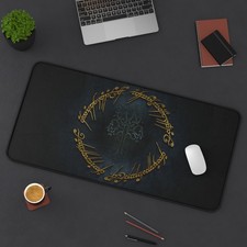 Lord of the Rings Script and White Tree of Gondor Gaming Desk Mat Mouse Pad picture