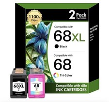 Reman 68XL 68 Ink Cartridges Combo Pack Black Tri-Color for HP Envy 6100e picture