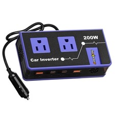 200W Car Power Inverter, Dual DC 12V to 110V AC Car Outlet Adapter to Wall Pl... picture