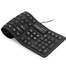 Sungwoo Foldable Silicone USB Wired Standard Waterproof Rollup Keyboard for PC N picture