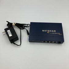 Netgear DS104 4-Port 10/100 Dual Speed Hub w/ Power Adapter picture
