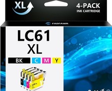 Brother LC61C Genuine OEM Ink Cartridges LC61Y (1) Lot of 7, New and Sealed picture