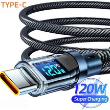 120W Super Fast Charging Cable Real-time Digital Display USB A to Type C data Ca picture