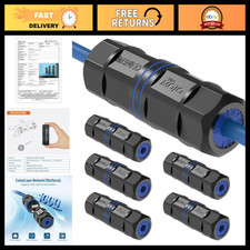 Waterproof Cat6 Coupler - IP68 Outdoor Ethernet Connector for CAT6/CAT5E, 6 Pack picture