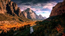 Landscape nature r river mountains zion national park Custom Gaming Mat Desk picture