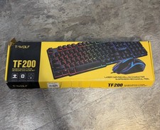 TF200 T-Wolf Gaming Keyboard & Mouse Set Rainbow Open And Damaged Box picture