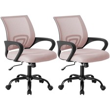 Office Chair 2 Pack Ergonomic Mesh Lumbar Support Home Desk Pink OLIXIS Chairs picture