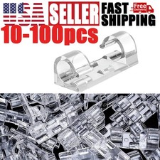 Cable Clips Self-Adhesive Tie Cord Management Wire Holder Organizer Clamp 10-100 picture