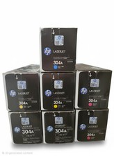 Lot of 7 Genuine OEM HP 304A LaserJet Toner Cartridges (Mixed Color Bundle) picture