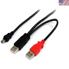 StarTech 6ft USB 2.0 Y Cable, 2X USB-A to Mini-B, Black picture