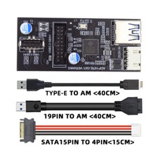 Cablecc 19/20Pin Header to USB 3.0 20Pin & Type-E Dual Ports Female Type Adapter picture