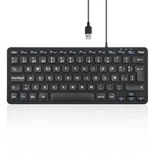 PERIBOARD-432 Mini USB Keyboard with Cable – X Scissor Keys – Large Print Let... picture
