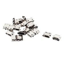20 Pcs Dual Vertical Fixed Foot Micro USB Type B Female 5Pin Jack picture