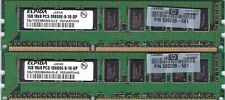 2GB 2x1GB ELPIDA PC3-10600E DDR3 ECC EBJ10EE8BAWA-DJ-E RAM MEMORY HP 500208-561 picture
