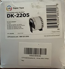 White Tape Replacement for Brother DK-2205 (2.4 inch x 100 feet, White) picture