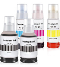 GI-26 Ink Bottle Set for Canon MAXIFY GX6020 GX7020 Printer 5 Pack New Sealed picture