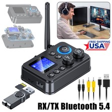 GT87 Bluetooth 5.4 Audio Adapter TX/RX 20M Range LCD AUX Optical USB TF HiFi DSP picture