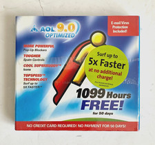 Vintage AOL 9.0 Optimized CD ROM Software Games Internet Gaming Gamer Sealed NOS picture