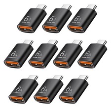 Pastall 10 Pack 10Gbps/120W USB C to USB3.1 Adapter,Black Type 10 Pack, black picture