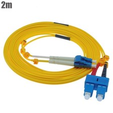 2M LC-SC Duplex Singlemode 9/125 Fiber Optic Optical Patch Cable Cord Yellow picture