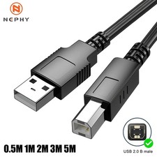 1PCS USB-C to USB-B 2.0 Cable For Nylon Epson HP Canon Brother Printer Scanner picture
