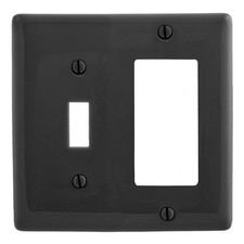 Hubbell Black UNBREAKABLE Toggle Switch Decorator Cover GFCI Wallplate NP126BK picture