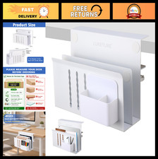 2-Tier Under Desk Laptop Mount with Pen Slot - Space-Saving Desk Side Storage picture