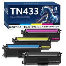 TN433 Toner Cartridge Set Cartridge, 4PK-BK/C/M/Y picture