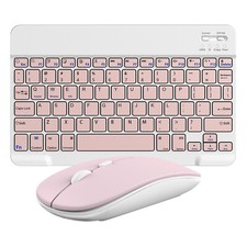 For Laptop PC Mac iPhone Samsung 10''Wireless Bluetooth Quiet Keyboard+Mouse Set picture
