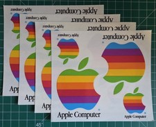 Vintage Apple Computer Macintosh Rainbow Logo Decal Stickers – 4 Sheets of 4 picture