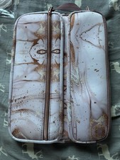 Pink, White, & Gold Crystal Print Laptop Case With Pockets picture