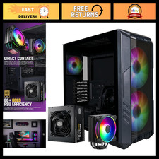 High Airflow ATX Mid-Tower PC Case Bundle - Dual 200mm ARGB Fans, 650W PSU, Hype picture