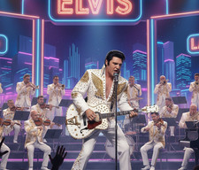 Elvis Las Vegas On Stage Painting Mouse Pad 7 3/4  x 9