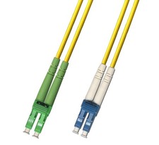 2M Singlemode Duplex Fiber Optic Cable (9/125) - LC/APC to LC/UPC picture
