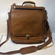 Vintage Frye Men’s Messenger Bag Top Handle Shoulder Bag Brown Leather picture