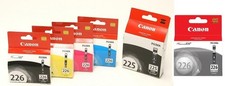 Set of 6 Genuine Factory Sealed Canon PG-225 Blk & CL-226 Color Inkjets 225 226 picture