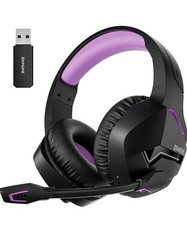 BINNUNE 2.4GHz Wireless Gaming Headset, Bluetooth 5.3 Gaming Headphones picture