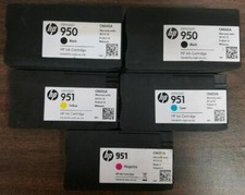 Set 5 Mostly New Genuine HP 950 BLK 951 CYN MAG YEL Inkjets 70% NEW GEN picture